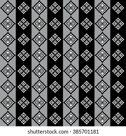 Elegant pattern with white black and grey rhomboid decorations