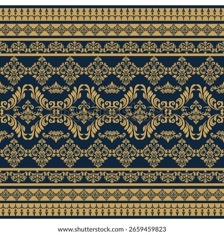 An elegant patterned design in navy and gold, perfect for adding a touch of luxury. The intricate patterns and rich colors create a sense of opulence and sophistication