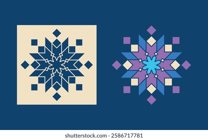 Elegant Patterned Shapes Vector Pack, Geometric Mandala Design Element