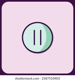 Elegant Pause Button Icon Design in Pastel Hues