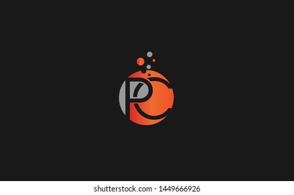 An elegant PC logo letters with dots