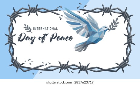 Elegant peace dove surrounded