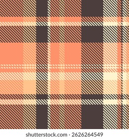 Elegant peach and brown plaid pattern.  Perfect for textile design, fashion, or website backgrounds.  This seamless texture offers a sophisticated and warm visual appeal.