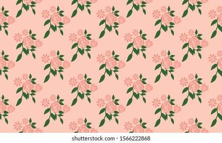 Elegant peach flower wallpaper on bright peach background.