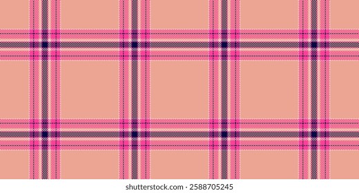 Elegant peach and pink plaid pattern, perfect for textile design, fashion, and website backgrounds.