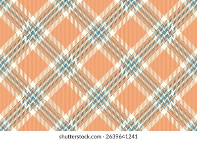 Elegant peach and teal diagonal plaid pattern.  Perfect for textile design, fashion, home decor, or website backgrounds.