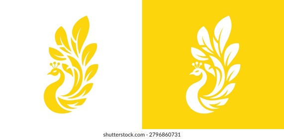 Elegant Peacock Logo Vector, Abstract Bird Mascot Icon, Luxury Nature Animal Symbol for Premium Branding