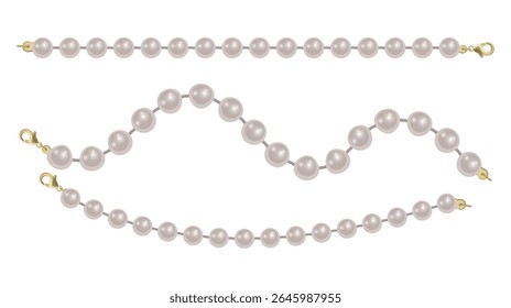 Elegant Pearl Necklace with Gold Clasps