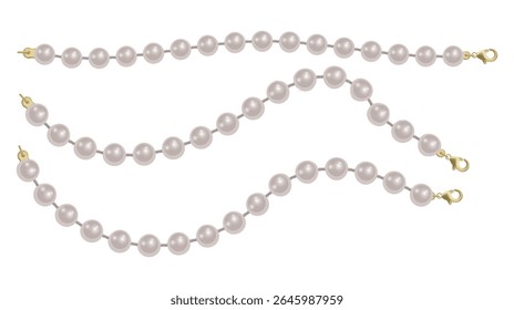 Elegant Pearl Necklace with Gold Clasps