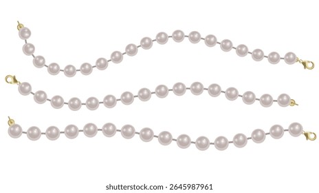 Elegant Pearl Necklace with Gold Clasps