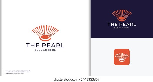Elegant Pearl Shell Jewelry logo design vector