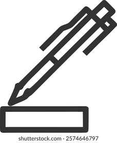 Elegant Pen Icon Representing Creativity and Precision, Perfect for Business Concept Designs