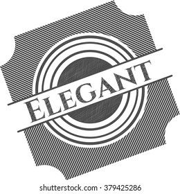 Elegant pencil strokes emblem