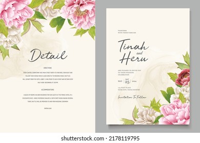 elegant peony background and wreath card design