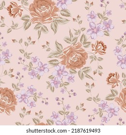 Elegant peony seamless pattern design