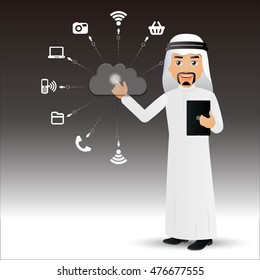 Elegant People - Arab-Businessman cloud computing
