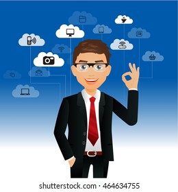 Elegant People - Businessman Cloud computing