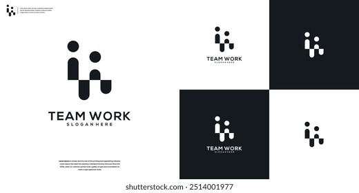 Elegant people and human family logo design inspiration