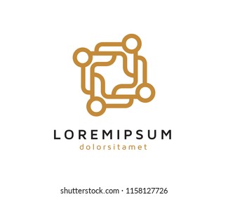 Elegant People Logo Template Design Vector, Emblem, Concept Design, Creative Symbol, Icon