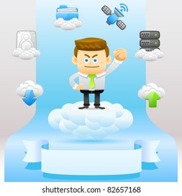 Elegant People Series | business man and cloud network.