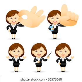 Elegant People Series |  business woman with pointer and hand sign