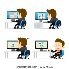 Man On Computer Cartoon High Res Stock Images Shutterstock