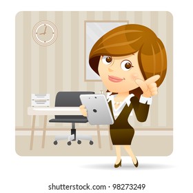 Elegant People Series | Businesswoman  with Tablet pc set