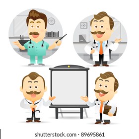 Elegant People Series | Doctor Giving Presentation With Projection Screen.