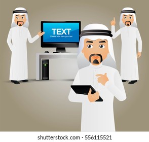 Elegant People-Arab Businesspeople at computer