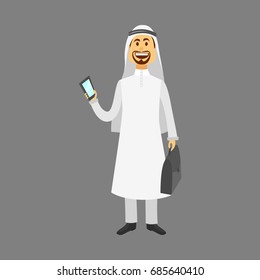 Elegant People-Arab-Businessman.Cartoon images set of arab man in traditional arabic clothing isolated vector illustration