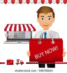 Elegant People-Businesspeople buy item from online shop
