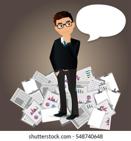 Elegant People-Businesspeople is drowning in documents
