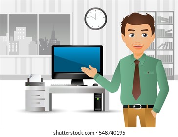 Elegant People-Businesspeople presenting his report in office