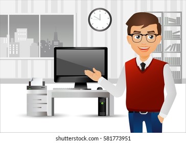 Elegant People-Businesspeople presenting his report in office