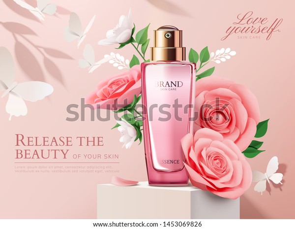 Elegant Perfume Ads Paper Light Pink Stock Vector (royalty Free 