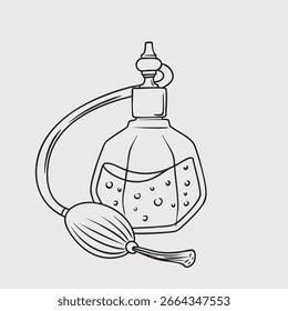 Elegante botella de perfume con atomizador en línea Arte