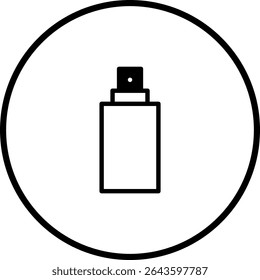Elegant perfume bottle icon design for beauty products and personal care advertising