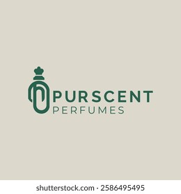 Elegant perfume logo featuring a stylized letter P, perfect for luxury branding, beauty products, and fragrance businesses