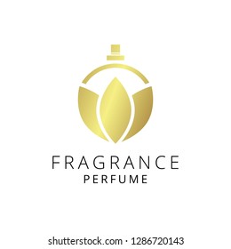 Elegant Perfume Logo. Natural Fragrance Vector Logo Design.