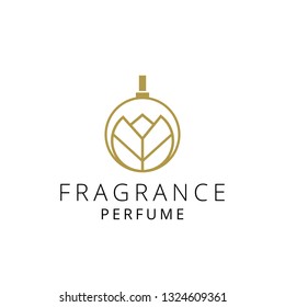 Elegant Perfume Logo. Natural Fragrance Vector Logo Design.