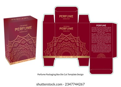 Elegant perfume packaging box design and die cut, ideal for showcasing your luxury fragrance. The sleek design and minimalist color scheme will surely attract customers looking for a high-end product