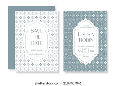 Elegant Persian Mosaic Arch Islamic Arabian Islamic Muslim Wedding Invitation template