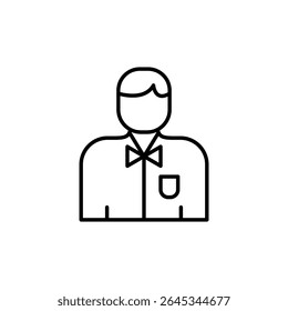 Elegant Person Wearing a Bowtie Icon, Illustrating Refined Style and Class