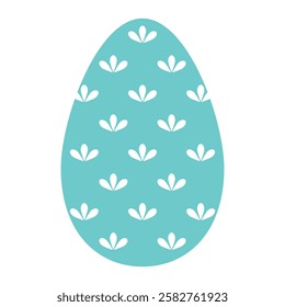 Elegant Petal Pattern Happy Easter Egg Design with Symmetrical White Petal Pattern