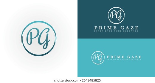 Elegant PG monogram logo for beauty and cosmetics. Features a luxurious script font within a sophisticated circle, symbolizing grace, purity, and radiant style.
