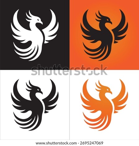 Elegant Phoenix Bird Logo Four Color Variations Design Template.eps	Elegant Phoenix Bird Logo Four Color Variations Design Template	This image features an elegant phoenix bird logo design.