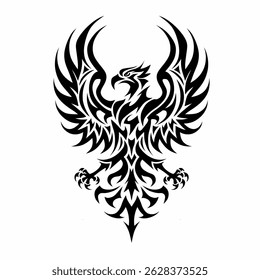Elegante Phoenix Crest em preto e branco