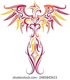 Elegant phoenix design. Good for tattoo and stickers