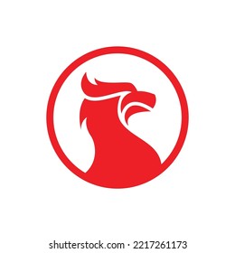 Elegant Phoenix Head In Circle Logo Vector