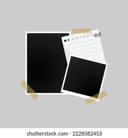 Elegant photo frame mockup mood board design